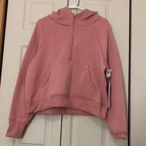 RBX WOMEN’S new with tags Pink cropped hoodie fleece size L Large